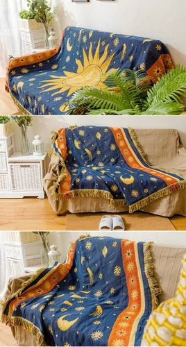 Vista 8 de Manta de 50 x 70 pulgadas de algodón con borlas decorativas