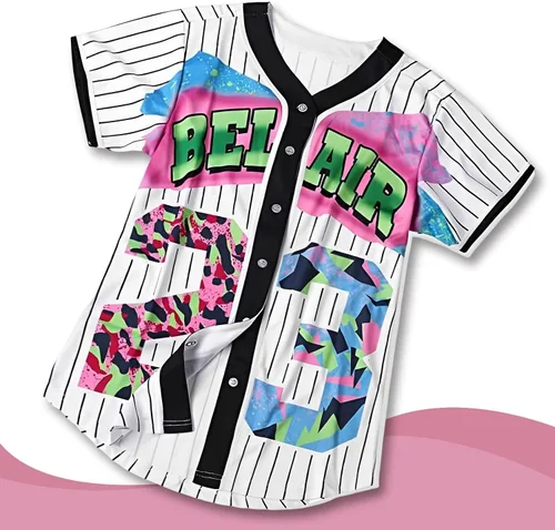 Vista 2 de Alaiyaky Ropa de los años 90 para mujer, camiseta de béisbol, unisex, traje de hip hop, fiesta temática urbana, blusas de moda para club y pub