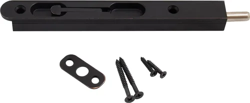 Vista 2 de Perno empotrado con palanca abatible, 7 pulgadas, negro mate por Stone Harbor Hardware
