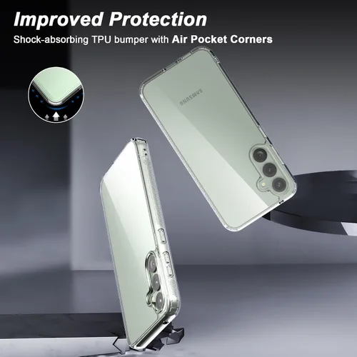Vista 5 de Foluu Funda delgada para Samsung Galaxy S23 FE 2023, parte trasera de policarbonato duro y parachoques de TPU suave, funda protectora a prueba