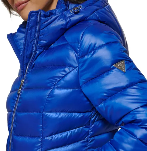 Vista 4 de GUESS Chaqueta con capucha de peso medio para mujer, Índigo