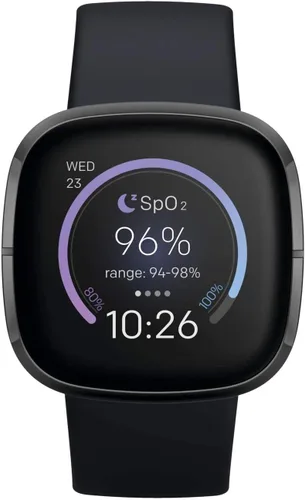 Vista 7 de Fitbit Sense Health & Fitness - Reloj inteligente con GPS, llamadas y mensajes de texto Bluetooth, frecuencia cardíaca SpO2, ECG, temperatura