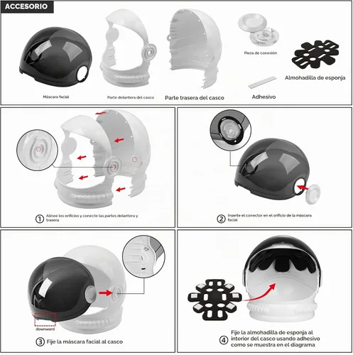 Vista 2 de ReliBeauty Astronaut Helmet for Kids Costume