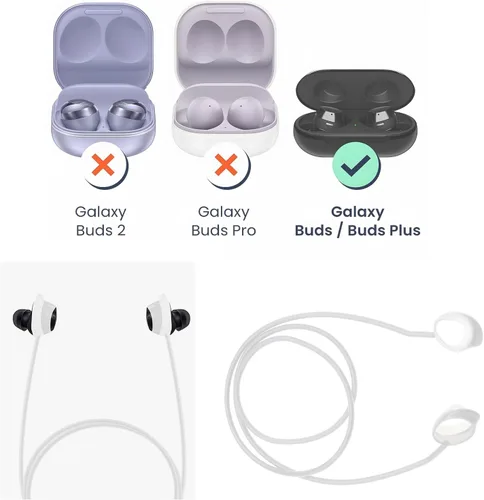 Vista 4 de Create idea 2 uds auriculares inalámbricos silicona anti-pérdida correa compatible con Galaxy Buds/Buds Plus auriculares correas auriculares