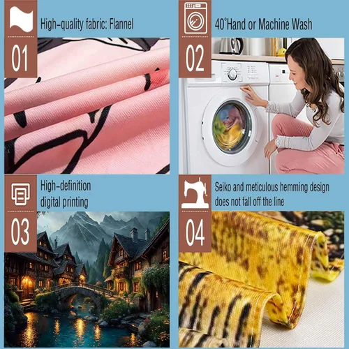 Vista 4 de Aidatain Tapiz de paisaje del mundo de cuento de hadas, tapiz grande de 80 pulgadas y 60 pulgadas, tela de franela para colgar en la pared de niños