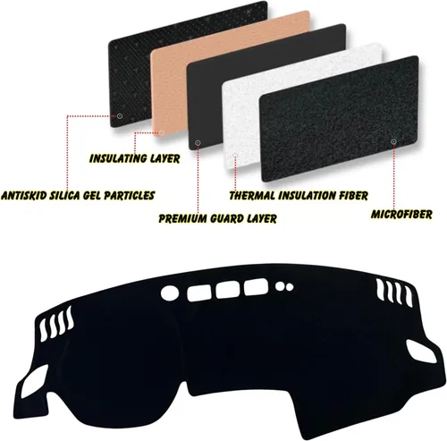 Vista 9 de Cubierta Alfombrilla Tapete para Tablero Dashboard Antideslizante Personalizada Compatible con Nissan Rogue 2021 2022 2023 Protector Parasol Sin HUD