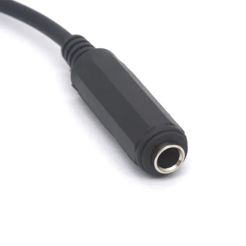 Vista 3 de Cable de ángulo recto 6.35 macho a hembra, cable de extensión de auriculares TRS estéreo 1/4 para guitarra AMP sintetizadores amplificador altavoz