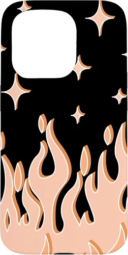 Vista 14 de Funda Gótica Pastel para iPhone 16 con diseño de llama naranja