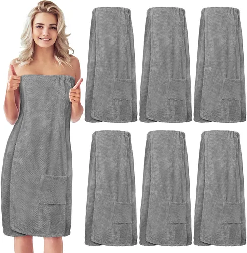 Vista 10 de Tigeen Spa Robe for Women Waffle Spa Wraps Negro