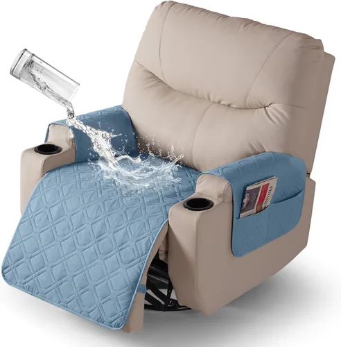 Vista 41 de VANSOFY - Fundas de asiento 100% impermeables para sillas reclinables, color azul, 22 pulgadas Azuree