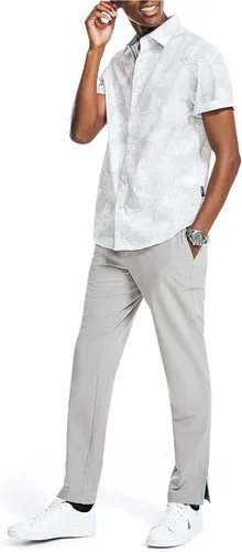Vista 2 de Nautica Camisa de manga corta estampada Navtech Slim Fit para hombre