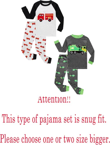 Vista 2 de Family Feeling - Conjunto de 2 piezas de pijama de Navidad a rayas para niños y niñas, 100 % algodón