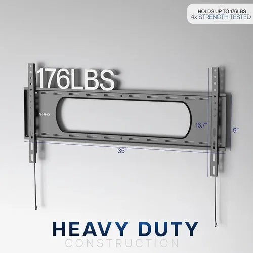 Vista 3 de VIVO Soporte de pared para TV ultra resistente para pantallas de 43 a 90 pulgadas, montaje fijo grande, se adapta a VESA de hasta 31.496 x 15.748