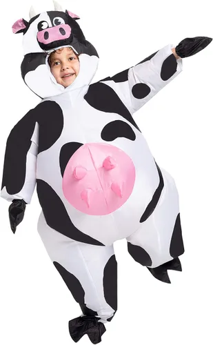 Vista 2 de Spooktacular Creations - Disfraz inflable de vaca de Halloween de lujo para niños