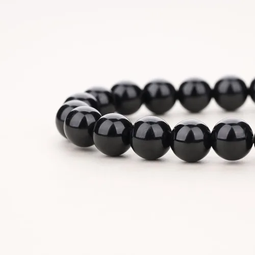 Vista 5 de COAI Pulsera de turmalina negra con árbol de la vida para mujer