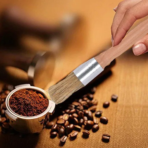 Vista 6 de Juego de 4 cepillos de limpieza para cafetera, incluye cepillos de madera y nailon para molinillos y cabezales de grupo