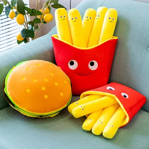 Vista 4 de Almohada de felpa de hamburguesa divertida almohada de peluche de pan de hamburguesa, almohada de peluche suave para niños y adultos, regalo