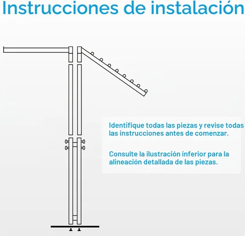 Vista 4 de Ripeng Perchero de ropa de 2 vías con brazos rectos e inclinados, perchero de ropa resistente para restaurantes minoristas, pantalla de Negro