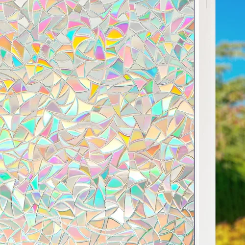 Vista 22 de HIDBEA Película de Privacidad para Ventana, Película Decorativa de Adhesión Estática, Película Esmerilada No Adhesiva con Control de Calor y Bloqueo