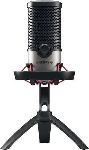 Vista 7 de Cherry UM 3.0, micrófono USB para podcasting, transmisión y uso de oficina en casa, patrón polar cardioide, conector para auriculares, compatible