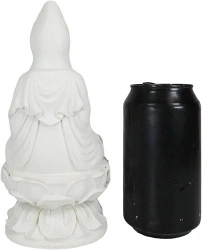Vista 8 de Ebros Budismo Iluminación oriental Diosa del agua y la luna Kuan Yin meditando en el trono de loto, estatua de Buda decorativa religiosa de altar