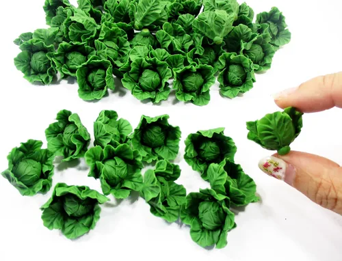 Vista 5 de 10 Miniaturas de verduras de col sin recortar sueltas 1:6 12223