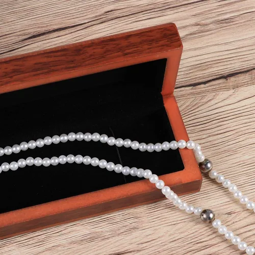 Vista 3 de Vosarea Organizador decorativo de caja de almacenamiento de regalo para joyería collar pulsera reloj delicada caja de madera para mujeres niñas