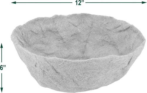 Vista 4 de Arcadia Garden Products - Forro de coco extra duradero 1547B de 12 pulgadas para macetas redondas colgantes, forro de repuesto de fibra de coco