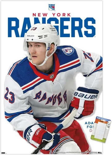 Vista 10 de Trends International NHL New York Rangers - Póster de pared de la serie 23 de Adam Fox, 22.4 pulgadas de largo x 14.7 pulgadas, versión enmarcada