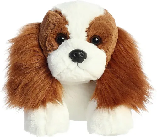 Vista 2 de Aurora® Adorable animal de peluche Grand Flopsie™ Charles Spaniel, facilidad juguetona, compañeros atemporales, color marrón, 16.5 pulgadas