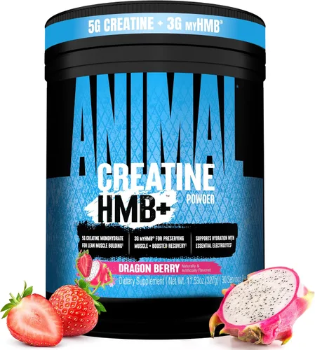 Vista 12 de Polvo de creatina animal HMB – 0.11 oz myHMB + 0.18 oz de creatina con electrolitos para recuperación y energía diaria – Power Punch (3) y Dragon