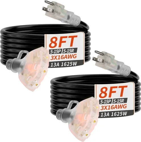 Vista 12 de PlugSaf - Cable de extensión para exteriores de 6 pies, 16/3 con múltiples