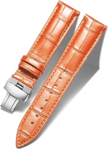 Vista 11 de BINLUN Leather Watch Strap, Quick Release Genuine Leather Replacement Watch Band with Butterfly Deployment Buckle for Men and Women, 12mm-24mm