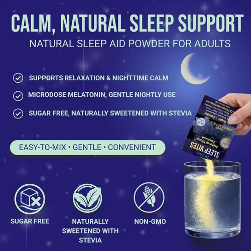 Vista 6 de Dr. Price's - Polvo natural para ayudar al sueño – Berry-Citrus, 30 paquetes Mezcla de bebida en polvo para dormir con magnesio, melatonina