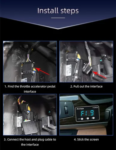 Vista 6 de Controlador electrónico universal del acelerador de 9 modos, acelerador de pedal de conducción inteligente, ajuste eficiente de combustible