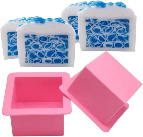 Vista 2 de BAKER DEPOT Molde de silicona de 16.9 fl oz para molde de jabón hecho a mano, molde para tostadas, molde para pan, juego de 2