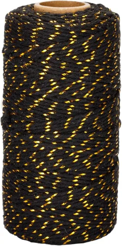 Vista 20 de jijAcraft Cordel de Hilo Blanco y Negro, 328 Pies de Cordel de Panaderos de Navidad, Cuerda de Empaque Resistente de 2MM para Manualidades DIY