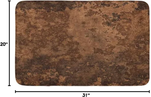 Vista 2 de KXO Tapete de baño marrón cobre óxido naranja abstracto envejecido corroído dañado por corrosión dañada acogedora decoración de baño alfombra