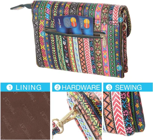 Vista 5 de MINICAT Bolsos cruzados pequeños con bolsillos espaciosos para teléfono celular, monederos para mujer