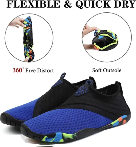 Vista 4 de Zapatos de agua ligeros para hombres y mujeres, calcetines de agua de secado rápido, zapatos de natación descalzos para surf, buceo, yoga