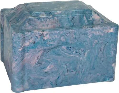 Vista 13 de Urna de cremación de mármol cultivado de Claremont negro, tamaño adulto, urnas de cremación para cenizas humanas, entierro en tierra, conmemorativo