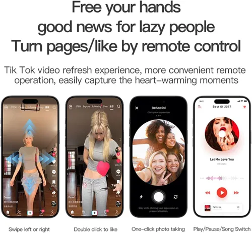 Vista 4 de Auriculares para dormir con control remoto, invisibles, pequeños, pequeños, ocultos, deportivos, diseño portátil, video, desplazamiento, página