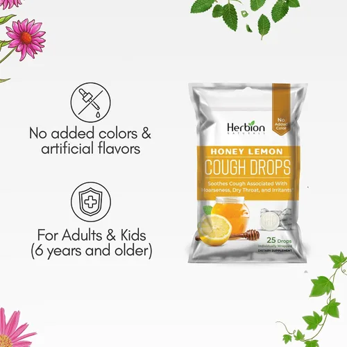 Vista 5 de Herbion Naturals Gotas para la tos con sabor natural a miel y limón, suplemento dietético, para adultos y niños mayores de 6 años, 25 gotas