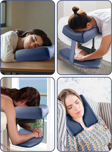 Vista 7 de EBANKU Kit de masaje para la parte superior del colchón, cojín ajustable para reposacabezas y almohada boca abajo con reposabrazos de mesa de masaje