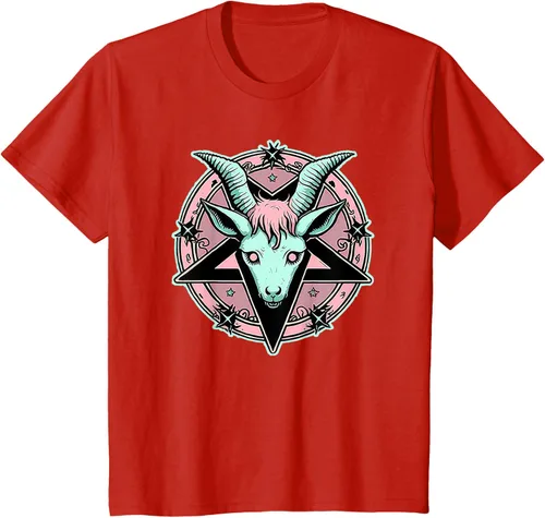 Vista 50 de Camiseta Kawaii Paste Creepy Goat Pentacle, Negro