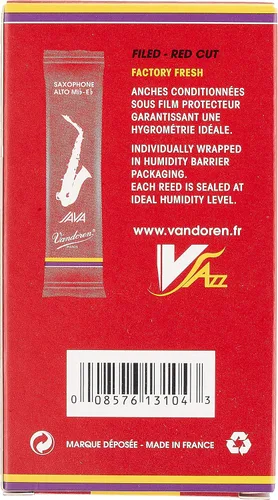 Vista 4 de Vandoren SR263R Saxo Alto Java Red Cañas Strength 3 con Vandoren SR213 Saxo Alto Cañas Tradicionales Strength 3