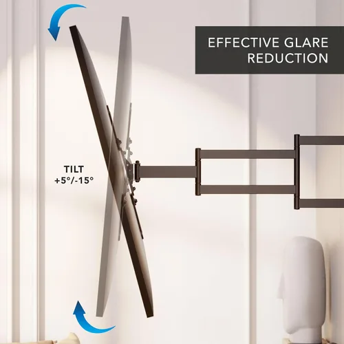 Vista 6 de Mount-It - Soporte de pared para TV de movimiento completo, brazo largo de 37.2 pulgadas de extensión Articulating Swivel Tilt, Steel, Single