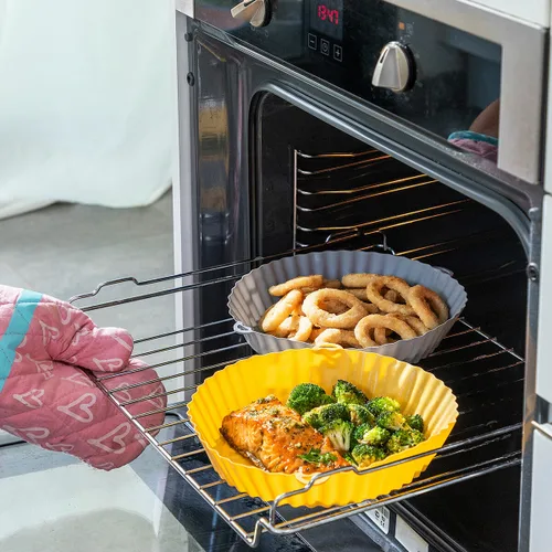 Vista 7 de Cestas de Silicona con Pincel para Freidoras de Aire Mollicon InnovaGoods 2
