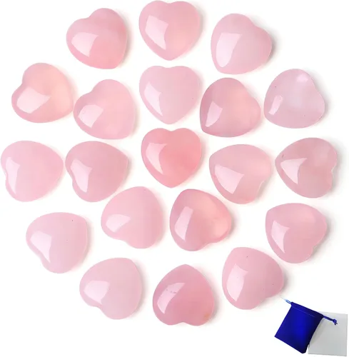 Vista 10 de 20 piezas de cristales de amatista, piedras curativas en forma de corazón, cristal pulido, morado natural, lindo bolsillo pulgar, reiki, juego al