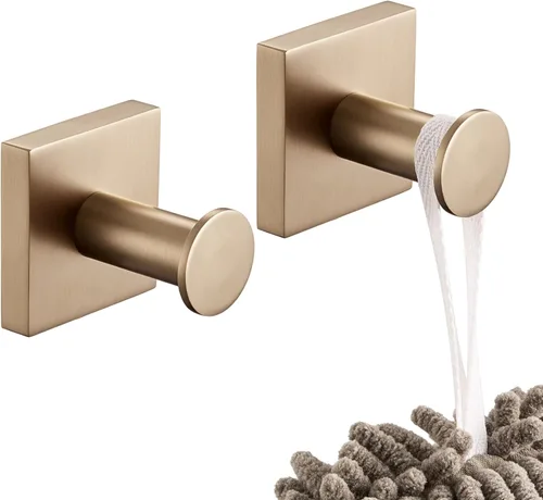 Vista 22 de KOKOSIRI Ganchos para bata, ganchos para toallas de baño, para pared, armario, cocina, toallas colgantes, accesorios de baño, color negro con acero